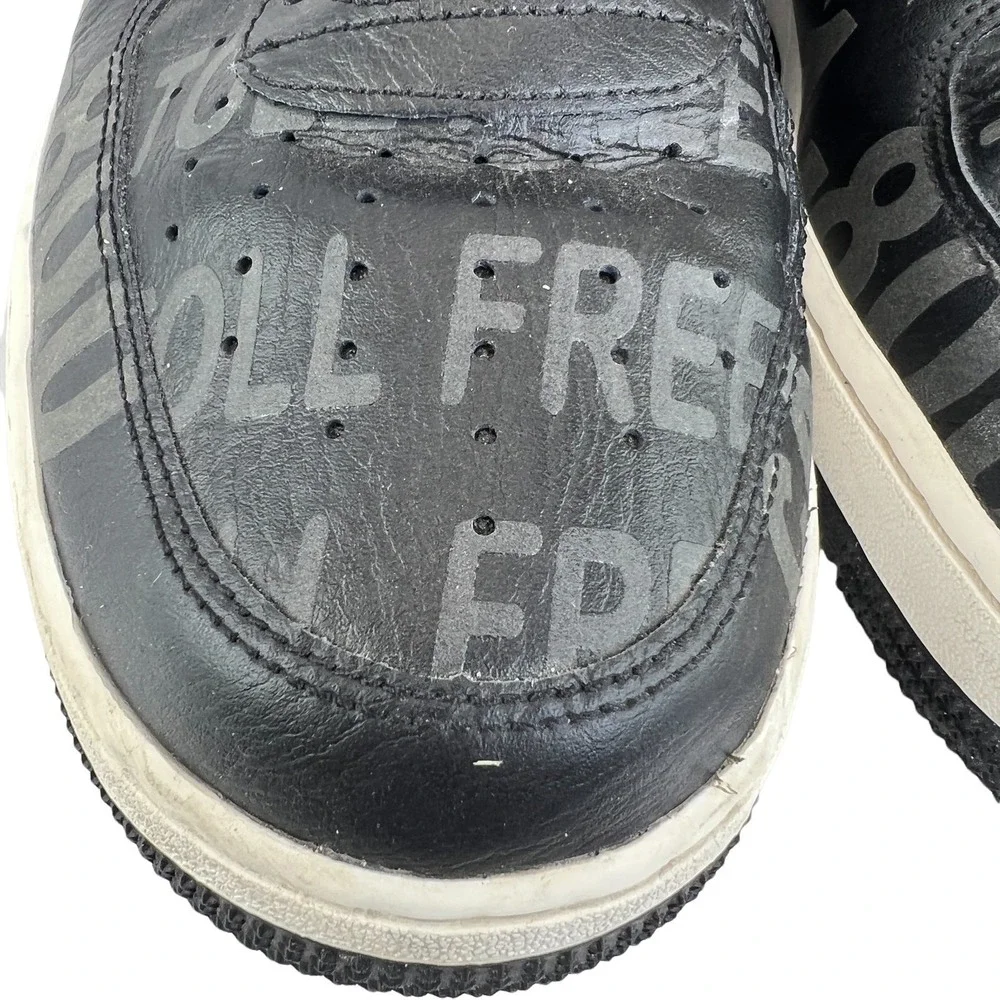 Nike Air Force‎ 1 High 07 Mens 11.5 Black Toll Free 1-800 Graphic Sneakers